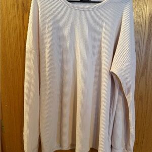 HEIMISH USA Cream Ribbed Top